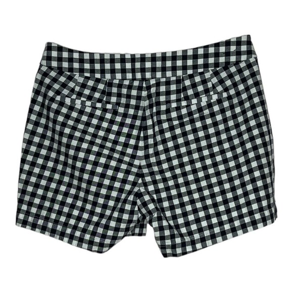 J. Crew Factory Chino Shorts Navy Blue White Gingham Flat Front Women’s Size 2 - Picture 2 of 5